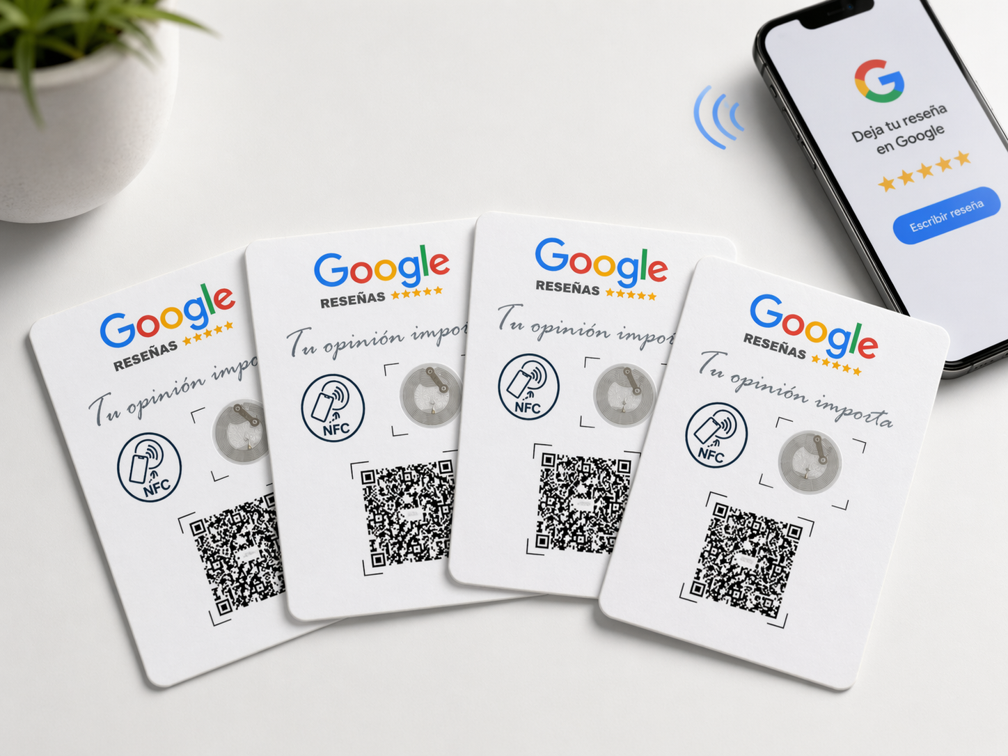 Pack 4 pegatinas NFC QR